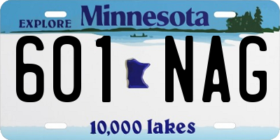 MN license plate 601NAG