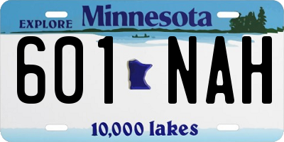 MN license plate 601NAH