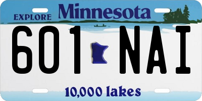 MN license plate 601NAI