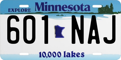 MN license plate 601NAJ