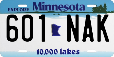 MN license plate 601NAK