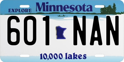 MN license plate 601NAN