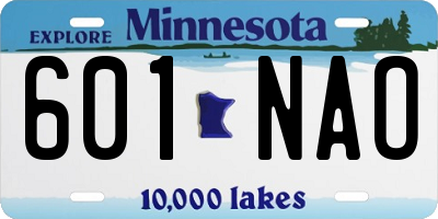 MN license plate 601NAO