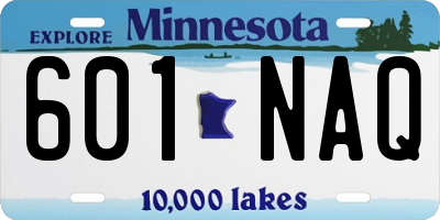 MN license plate 601NAQ