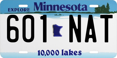 MN license plate 601NAT