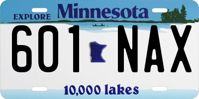 MN license plate 601NAX