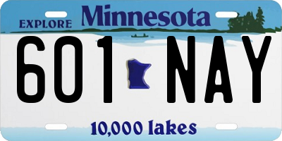 MN license plate 601NAY