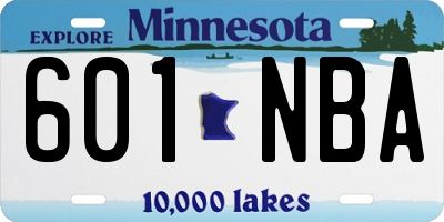 MN license plate 601NBA