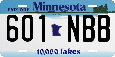 MN license plate 601NBB