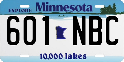 MN license plate 601NBC