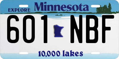 MN license plate 601NBF