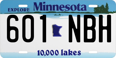 MN license plate 601NBH
