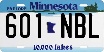 MN license plate 601NBL