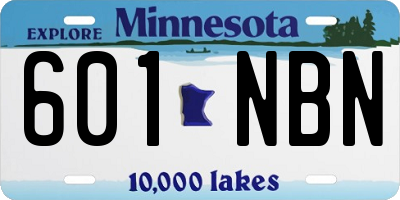 MN license plate 601NBN