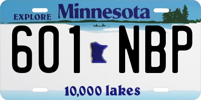 MN license plate 601NBP