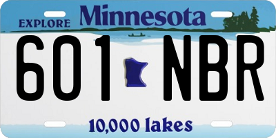 MN license plate 601NBR