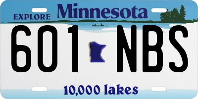 MN license plate 601NBS