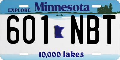 MN license plate 601NBT