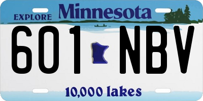 MN license plate 601NBV