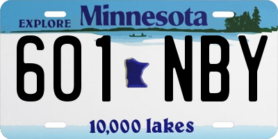 MN license plate 601NBY