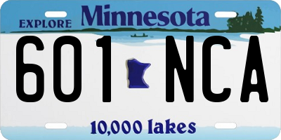 MN license plate 601NCA
