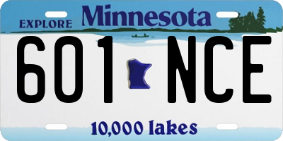 MN license plate 601NCE