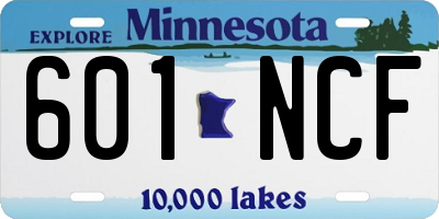 MN license plate 601NCF