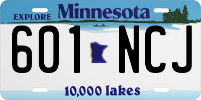 MN license plate 601NCJ