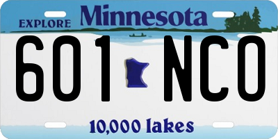 MN license plate 601NCO
