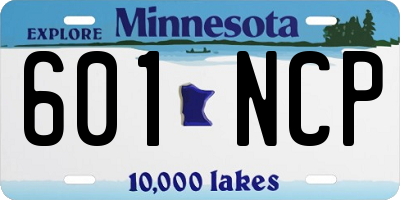 MN license plate 601NCP