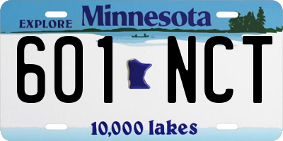 MN license plate 601NCT