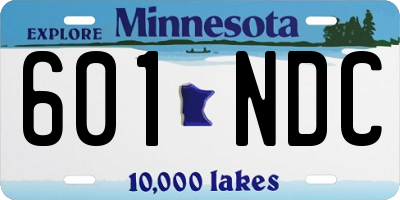 MN license plate 601NDC