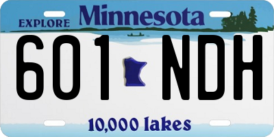 MN license plate 601NDH