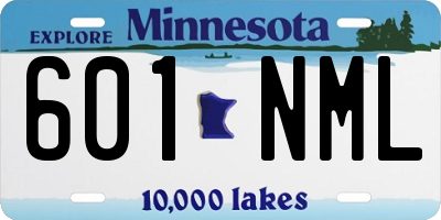 MN license plate 601NML
