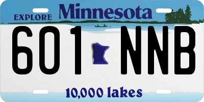 MN license plate 601NNB