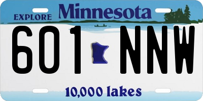 MN license plate 601NNW
