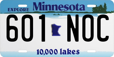 MN license plate 601NOC