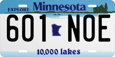 MN license plate 601NOE