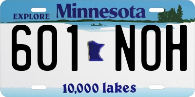MN license plate 601NOH