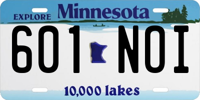 MN license plate 601NOI