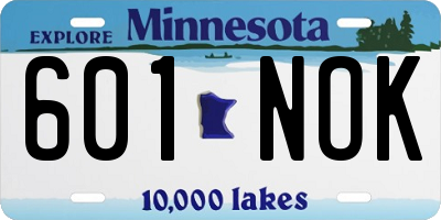 MN license plate 601NOK
