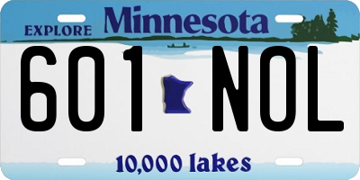 MN license plate 601NOL