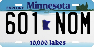 MN license plate 601NOM