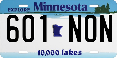 MN license plate 601NON