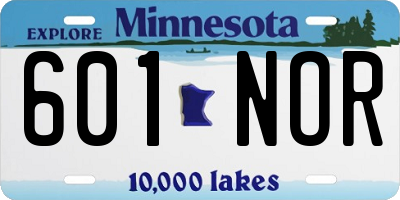 MN license plate 601NOR
