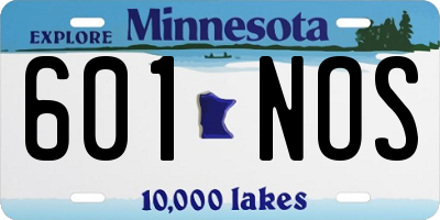 MN license plate 601NOS