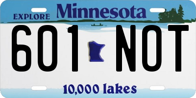 MN license plate 601NOT