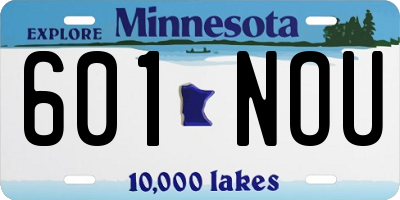 MN license plate 601NOU