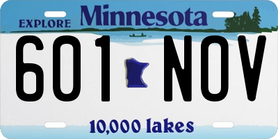 MN license plate 601NOV