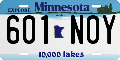 MN license plate 601NOY
